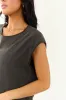 Charcoal Crew Neck Cotton Mini Tee Shirt Dress sold by Lime Lush