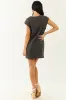 Charcoal Crew Neck Cotton Mini Tee Shirt Dress sold by Lime Lush