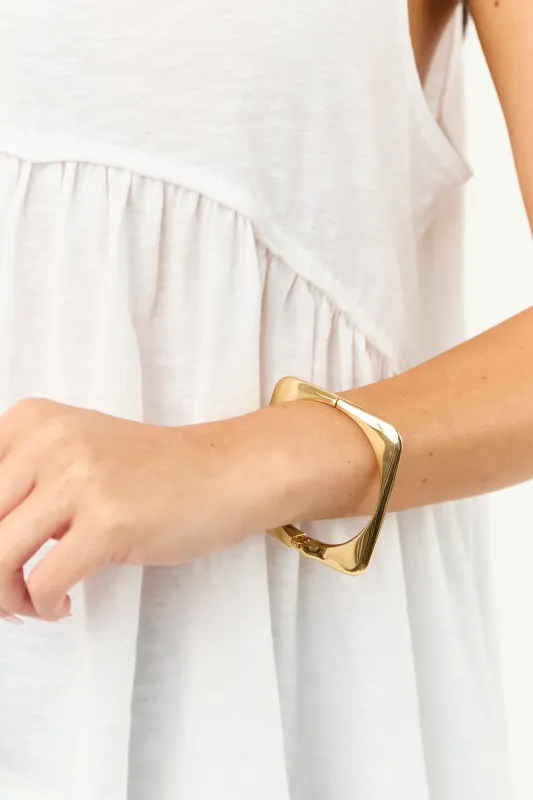 Gold Square Hinge Bangle Bracelet sold by Lime Lush