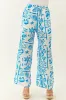 Entro Azure Tropical Beach Pattern Wide Leg Pants sold by Lime Lush