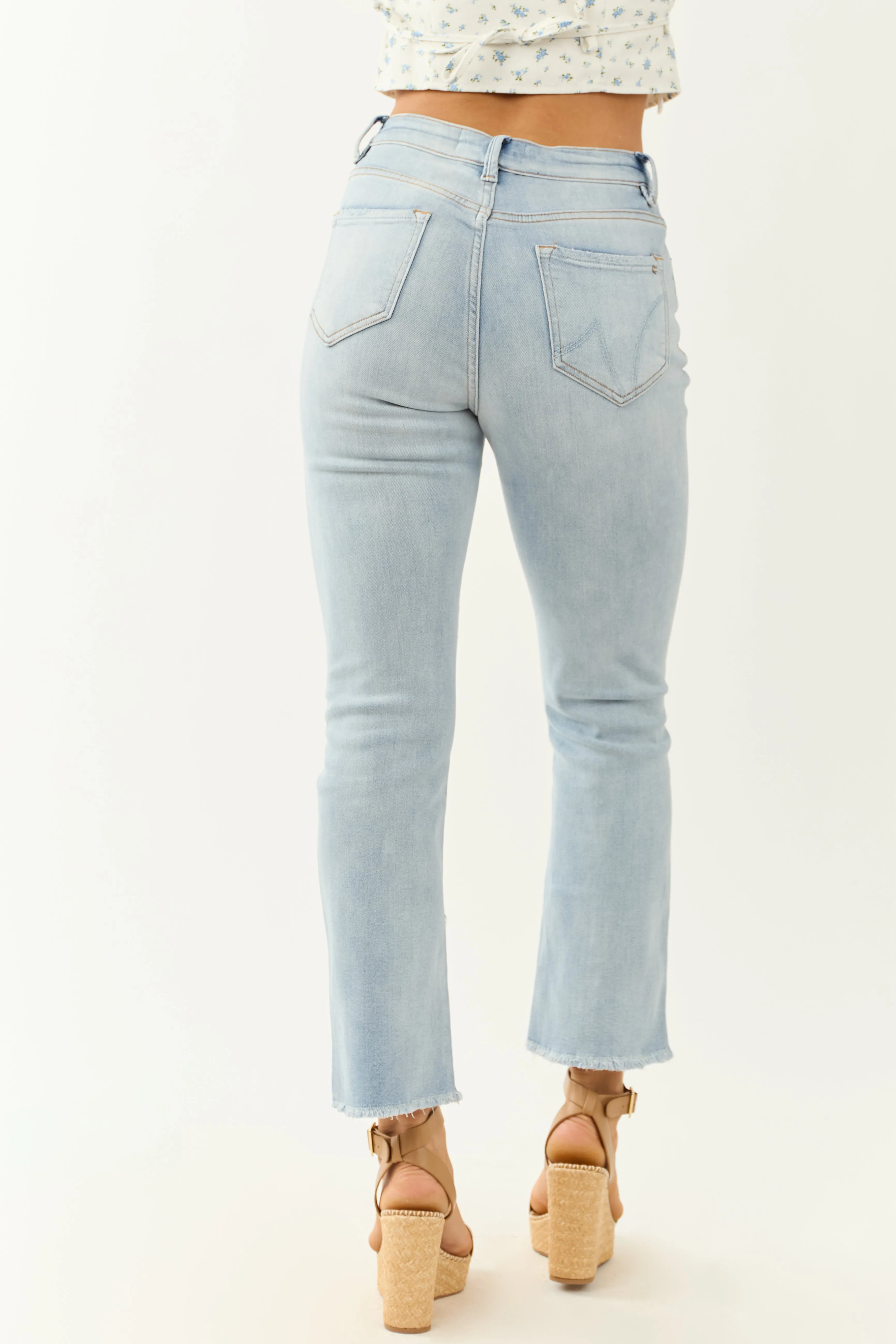 Mica Denim Light Wash Stretchy Soft Kick Flare Jeans sold by Lime Lush product image thumbnail 4