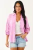 Orchid Washed Double Gauze Cotton Button Down Top sold by Lime Lush