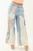 POL Medium Wash Patchwork Wide Leg Cargo Pants sold by Lime Lush