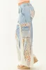 POL Medium Wash Patchwork Wide Leg Cargo Pants sold by Lime Lush