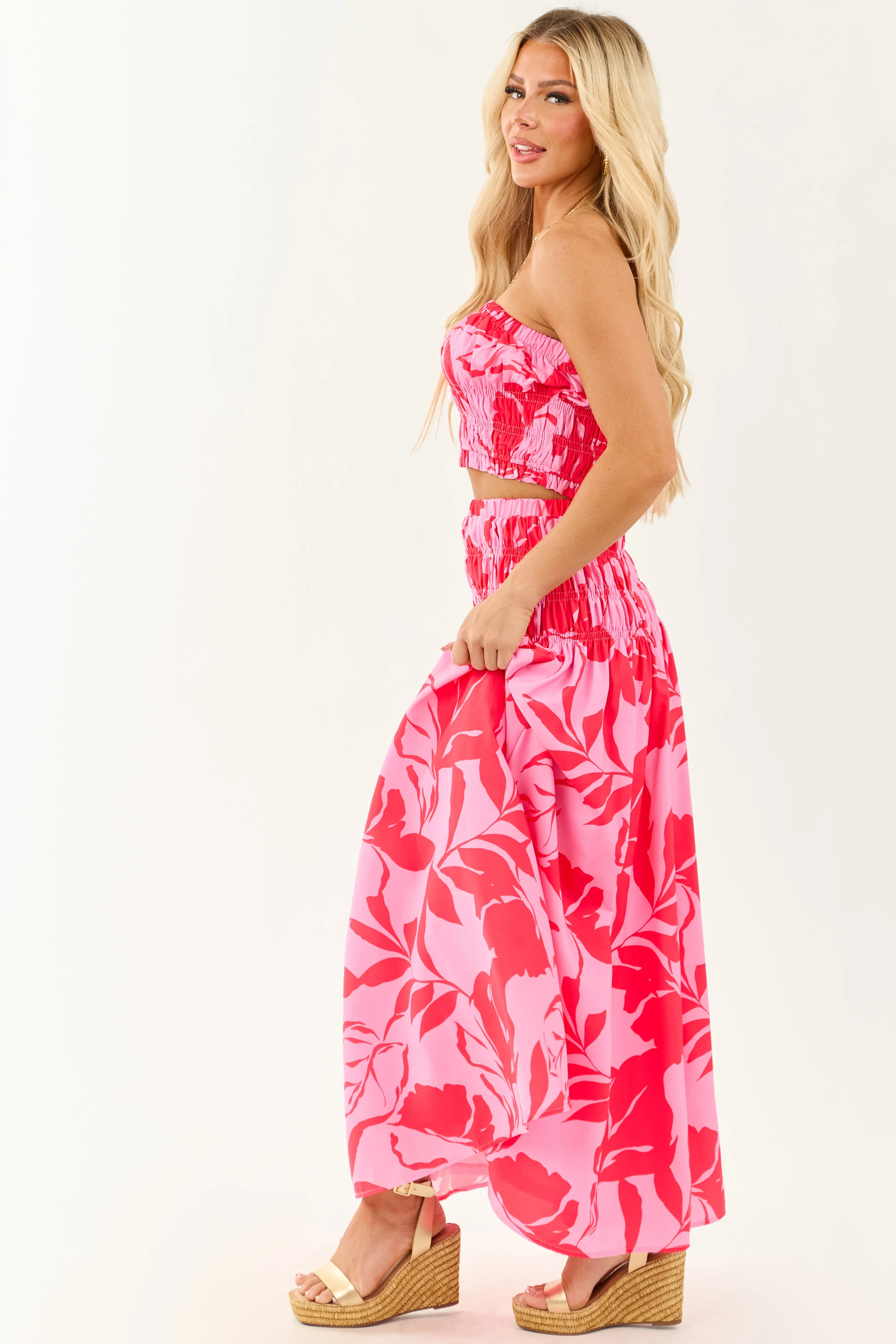 Flying Tomato Crimson Floral Top and Maxi Skirt Set sold by Lime Lush product image thumbnail 5