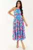 Flying Tomato Azure Floral Cotton Halter Midi Dress sold by Lime Lush