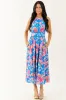 Flying Tomato Azure Floral Cotton Halter Midi Dress sold by Lime Lush