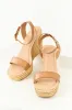 Copper Strap Open Toe Raffia Platform Wedges sold by Lime Lush