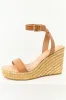 Copper Strap Open Toe Raffia Platform Wedges sold by Lime Lush
