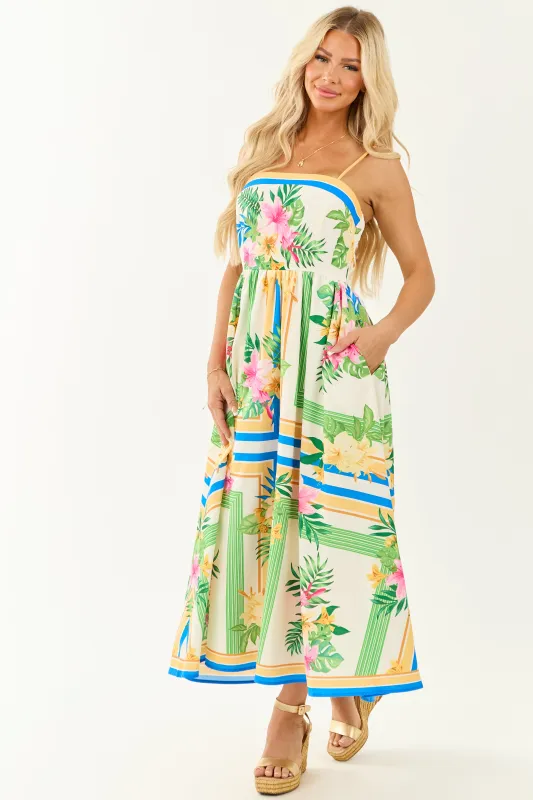 Flying Tomato Ivory Abstract Floral Print Maxi Dress sold by Lime Lush