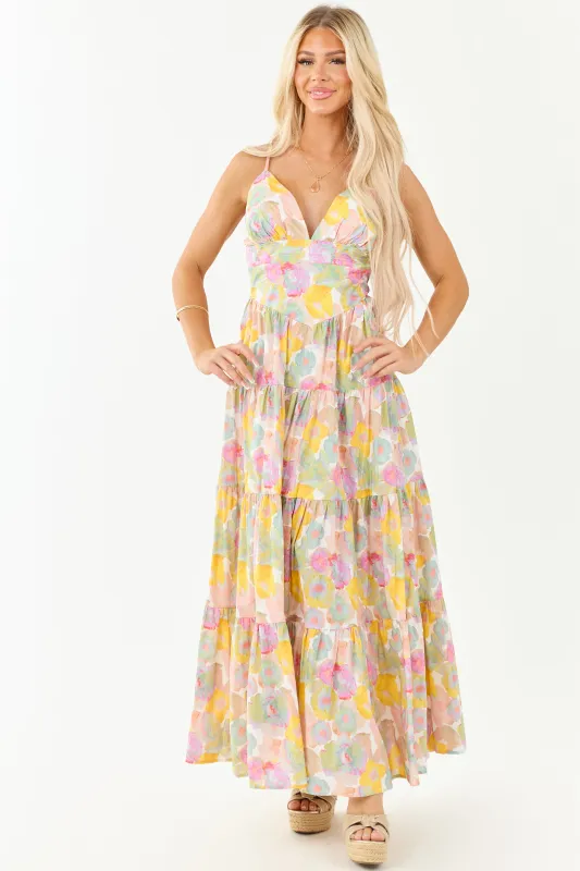 Blush Floral Print Sleeveless Cotton Maxi Dress sold by Lime Lush