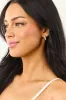 Gold and Ivory Checkered Huggie Hoop Earrings sold by Lime Lush
