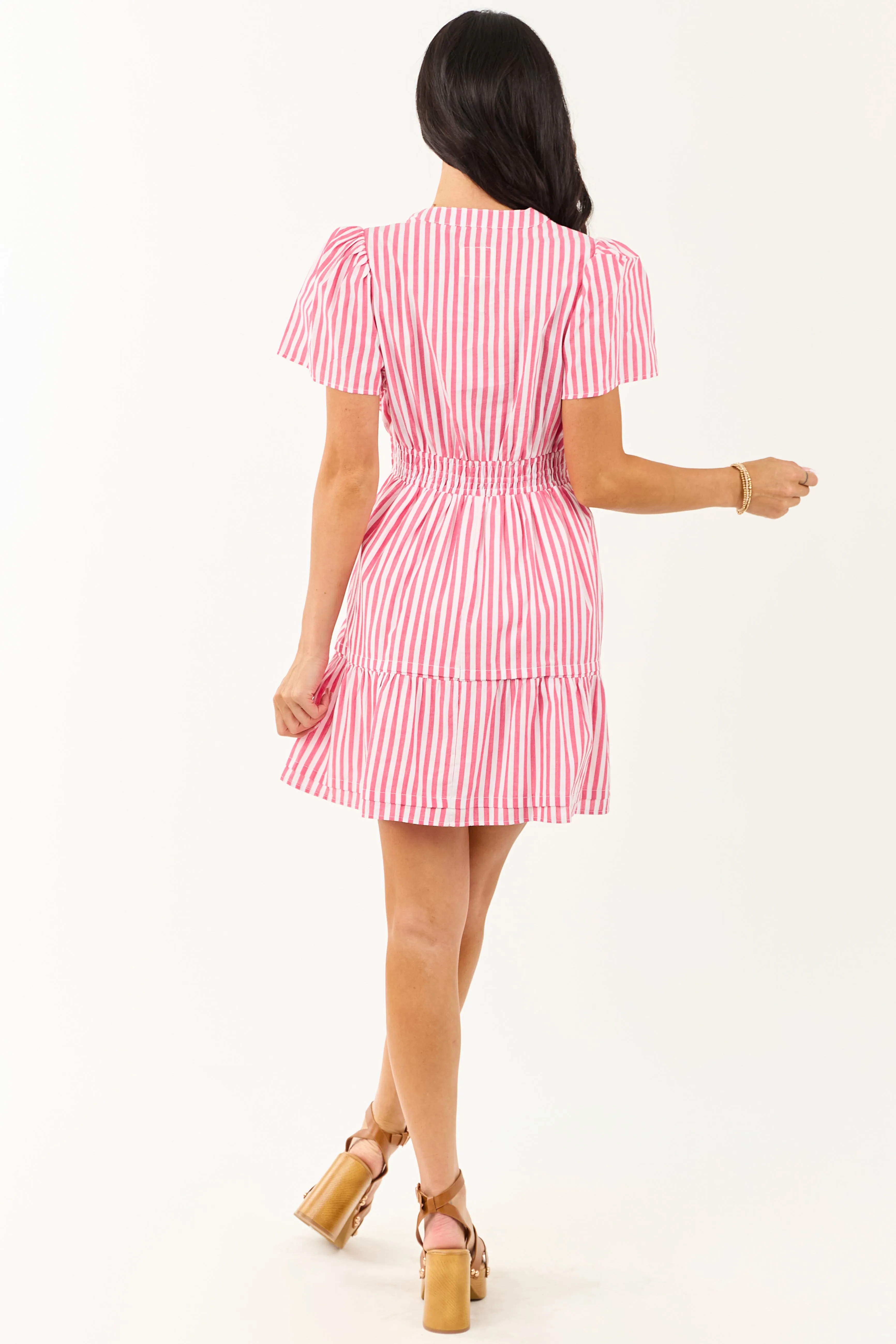 Punch Striped Short Sleeve Cotton Mini Dress sold by Lime Lush product image thumbnail 5