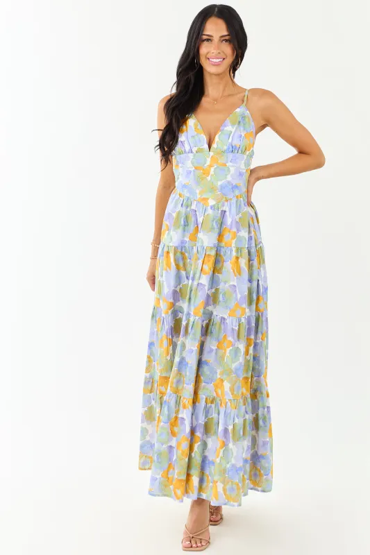 Lavender Floral Print Sleeveless Cotton Maxi Dress sold by Lime Lush