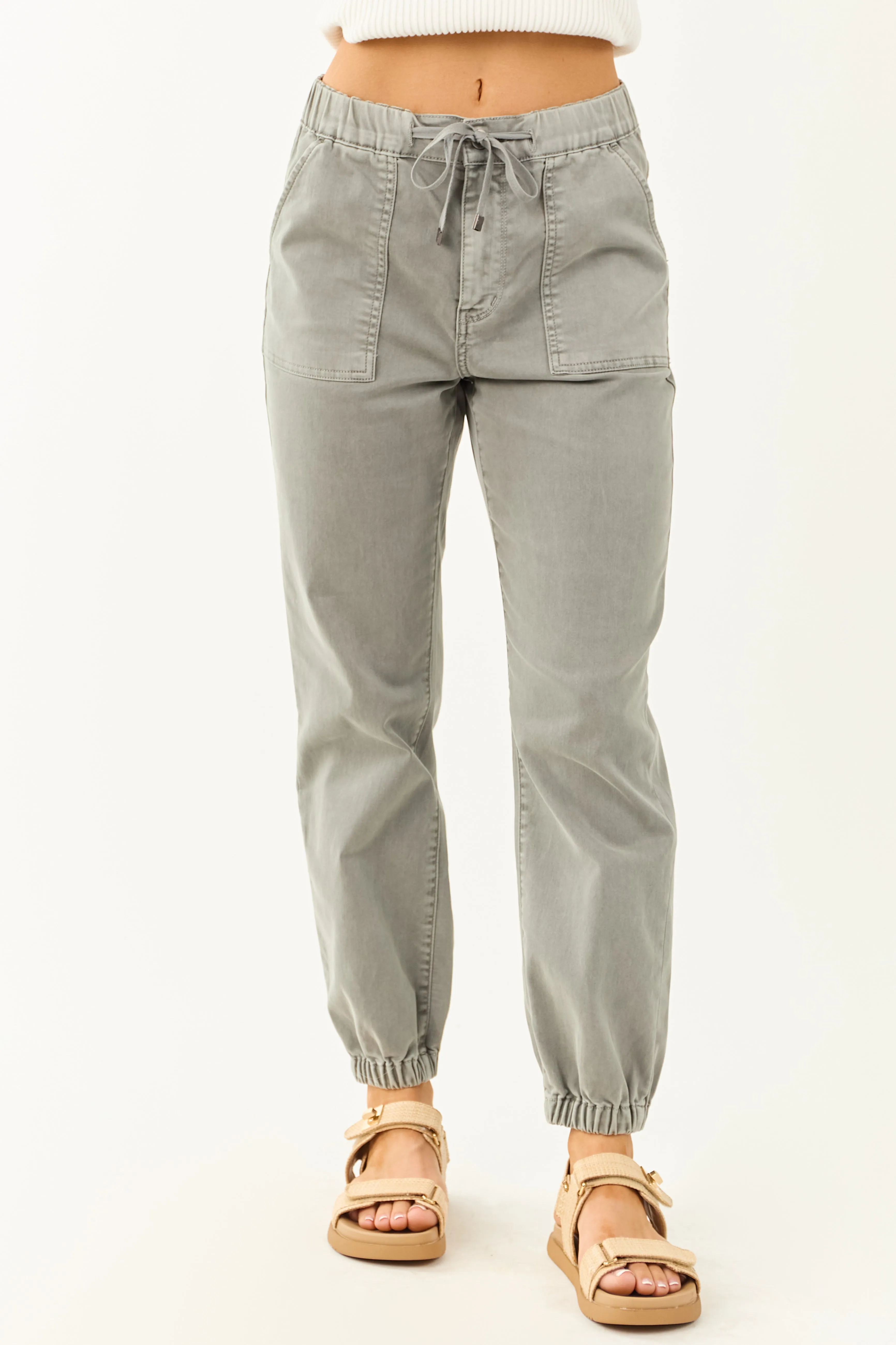 Mica Denim Faded Juniper Cropped Jogger Jeans sold by Lime Lush product image thumbnail 2