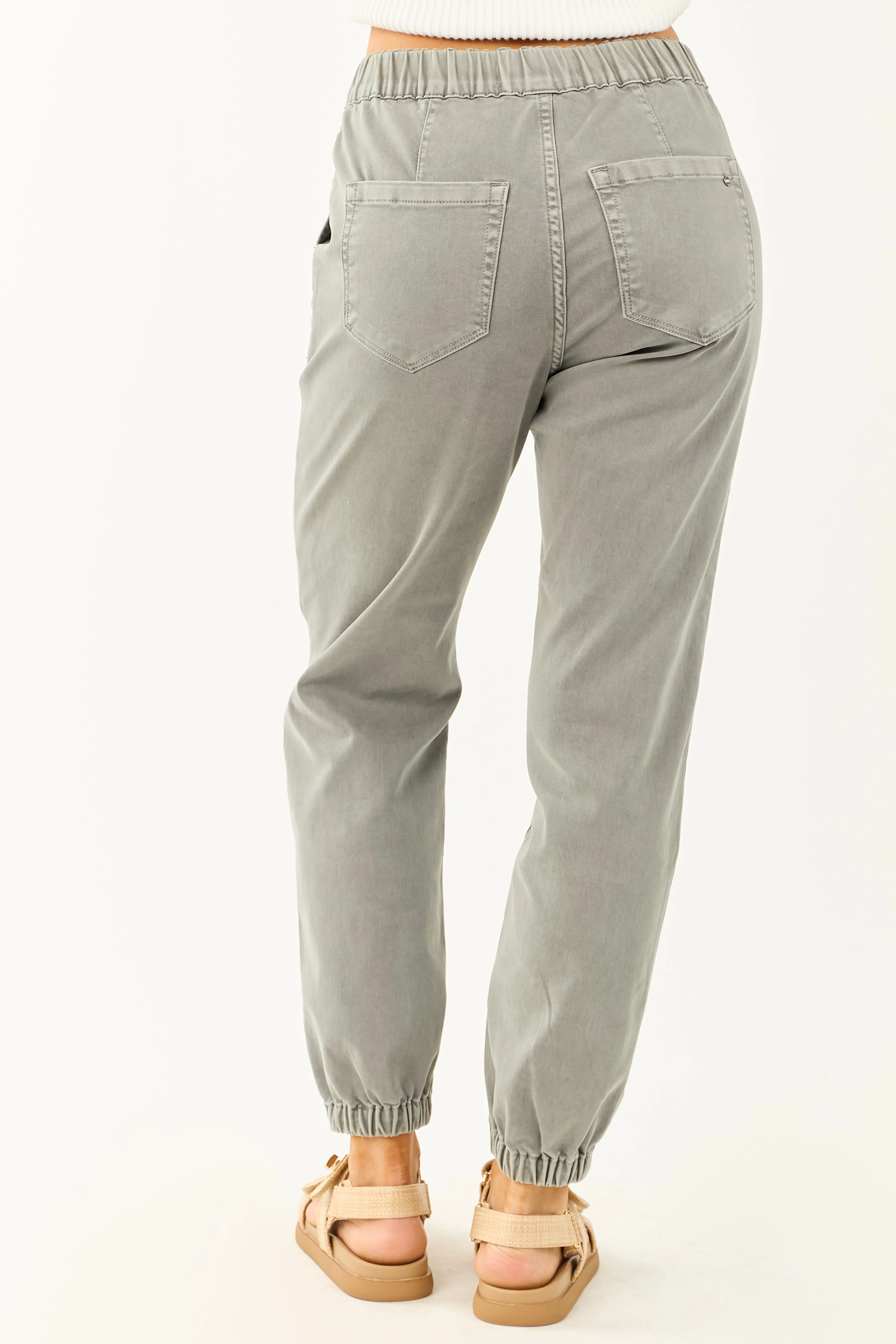 Mica Denim Faded Juniper Cropped Jogger Jeans sold by Lime Lush product image thumbnail 4