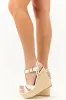 White Cut Out T Strap Espadrille Platform Wedges sold by Lime Lush