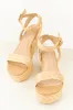 Vibrant Sand Espadrille Raffia Platform Wedges sold by Lime Lush