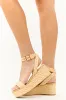 Vibrant Sand Espadrille Raffia Platform Wedges sold by Lime Lush