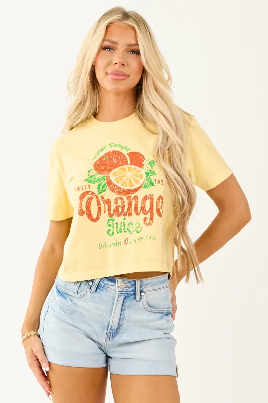 Sunshine 'Orange Juice' Graphic Cotton Tee made by Sweet Claire