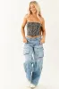 Charcoal Faux Leather Western Corset Top sold by Lime Lush