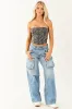 Charcoal Faux Leather Western Corset Top sold by Lime Lush