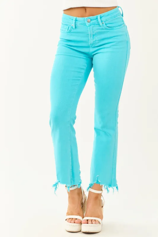 Mica Denim Azure Stretchy Crop Flare Jeans sold by Lime Lush