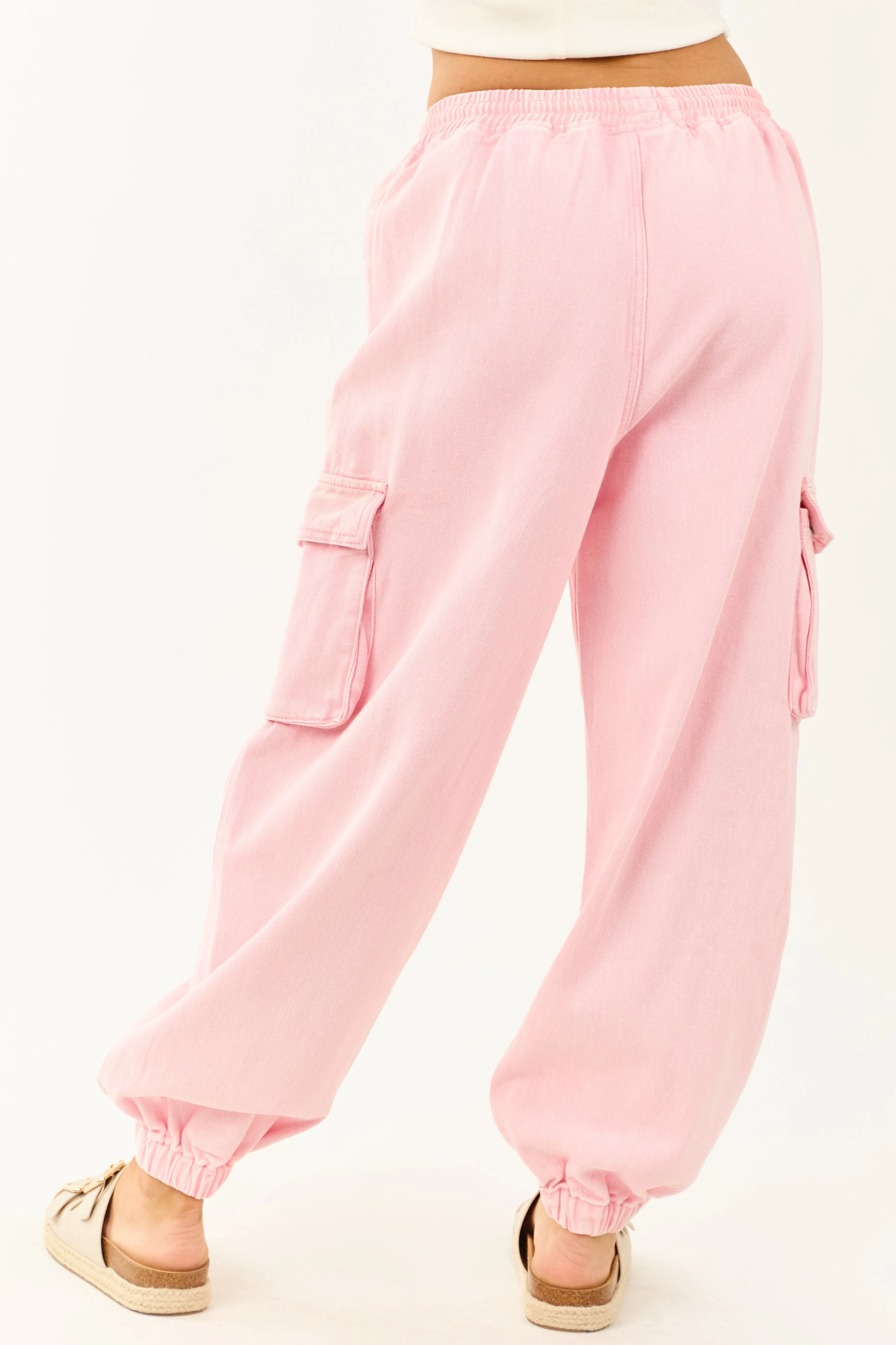 Carnation Acid Washed Cargo Jogger Jeans sold by Lime Lush product image thumbnail 4