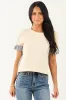 Cream Contrast Button Down Back Top sold by Lime Lush