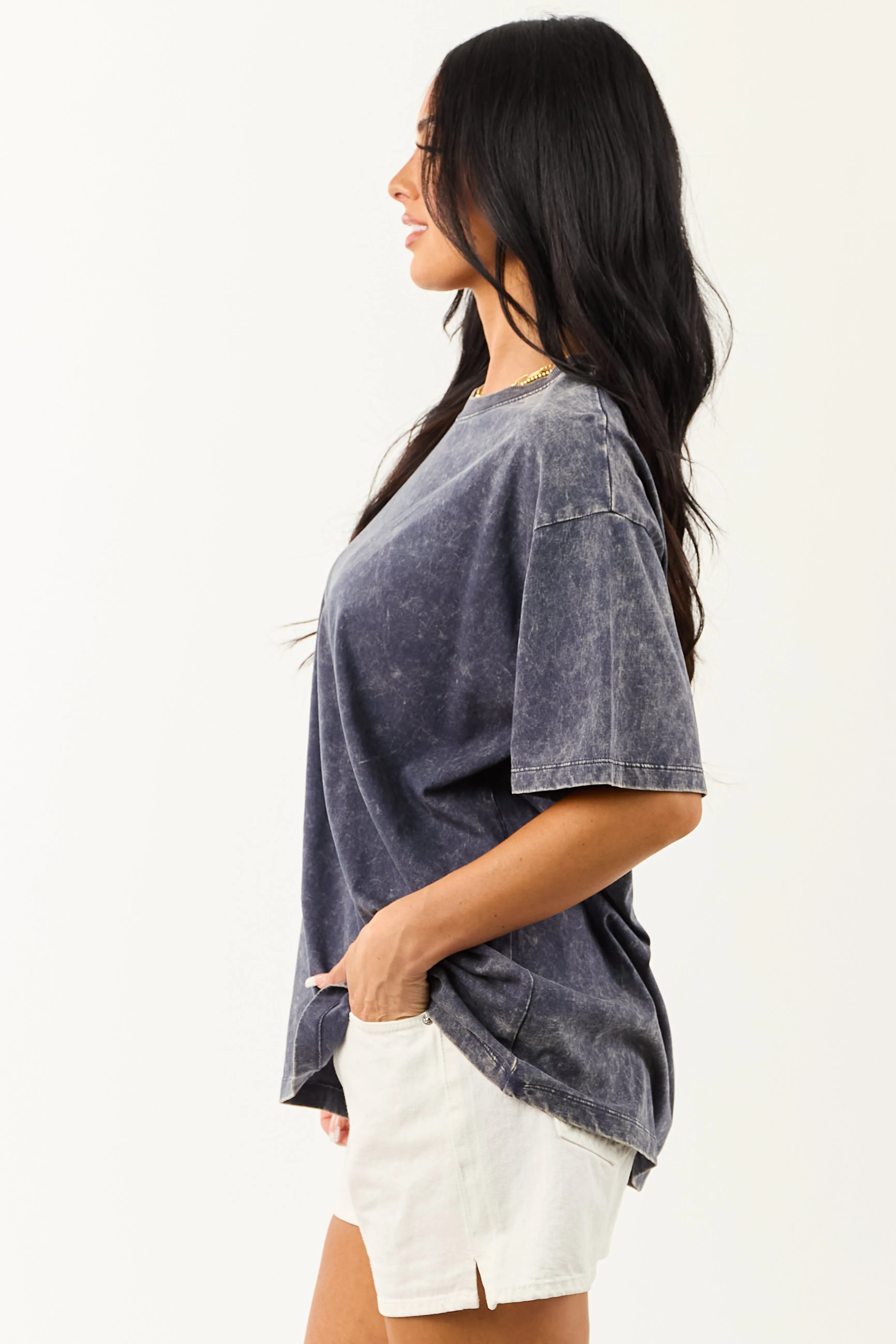 Spruce Acid Wash Relaxed Cotton Short Sleeve Top sold by Lime Lush product image thumbnail 5