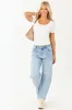 Risen Light Wash High Rise Stretchy Barrel Jeans sold by Lime Lush