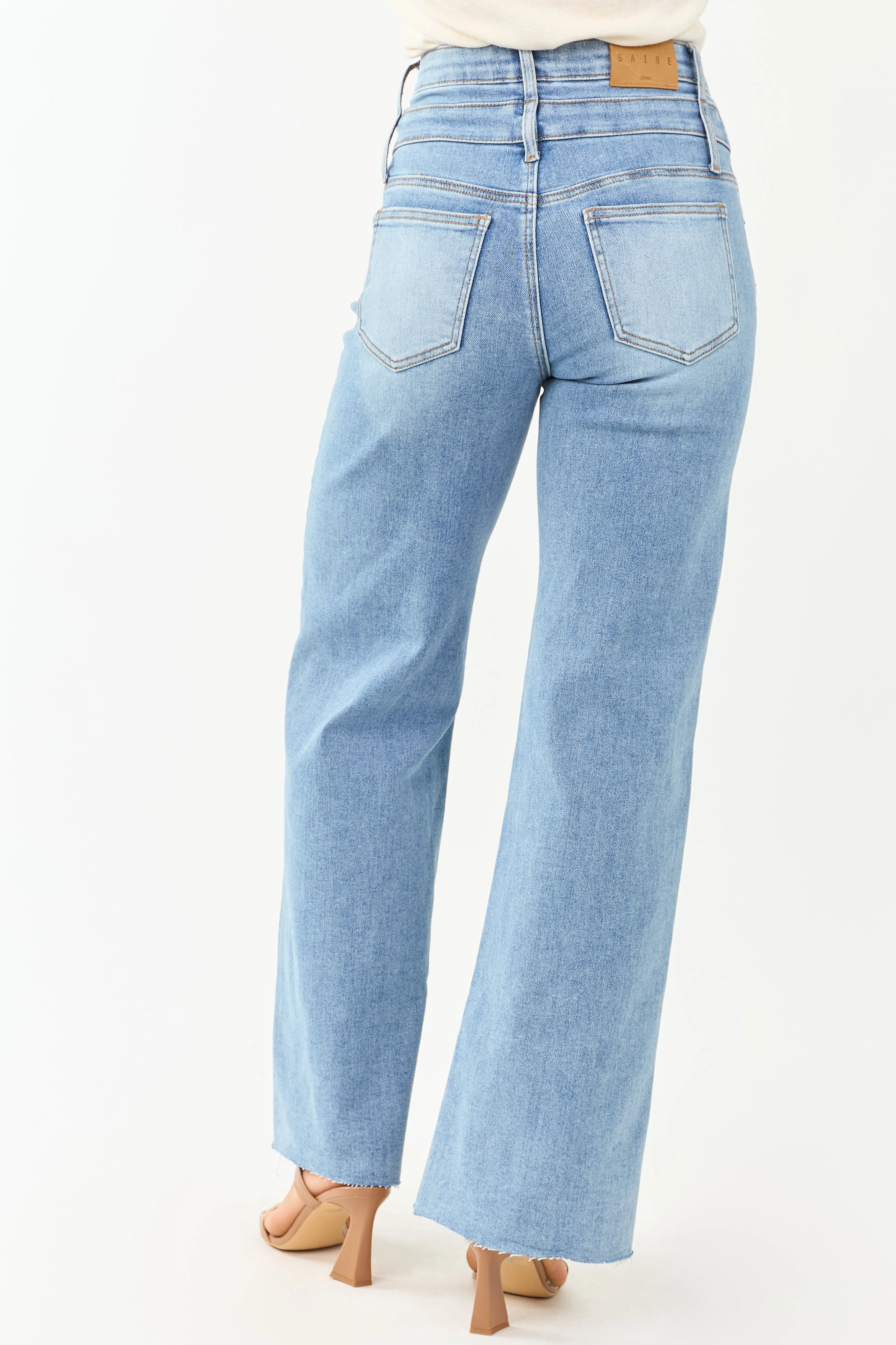 Saige Double Waist Tummy Control Straight Jeans sold by Lime Lush product image thumbnail 5