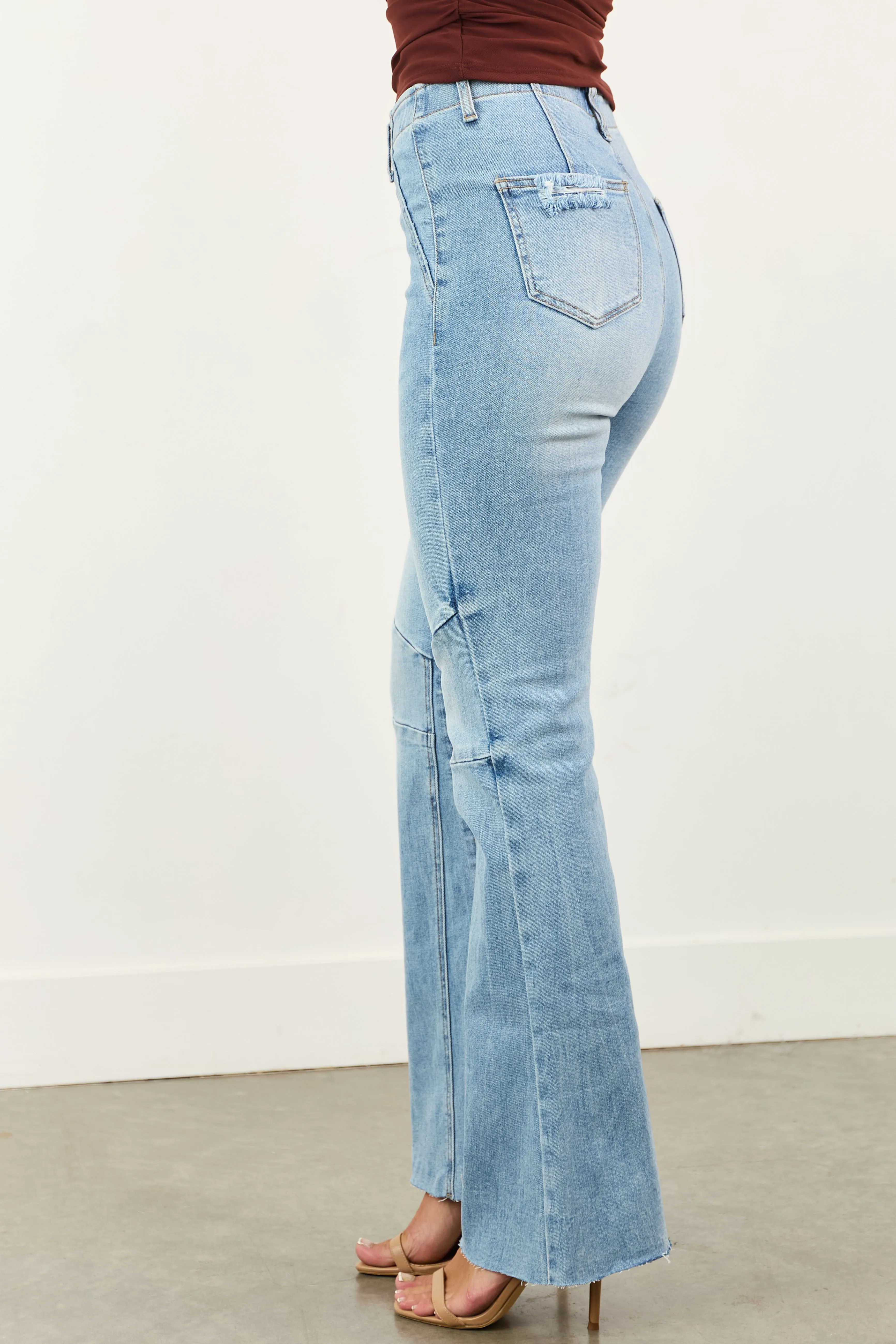 Saige Light Tummy Control Stretchy Flare Jeans sold by Lime Lush product image thumbnail 3