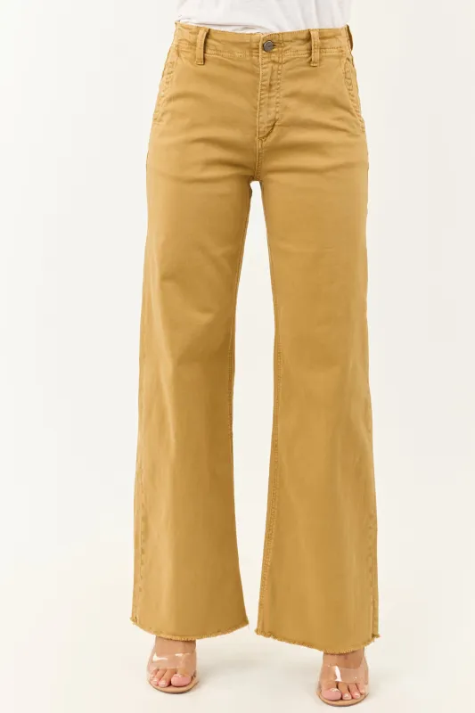 Mica Denim Desert Wide Leg High Rise Stretchy Jeans sold by Lime Lush