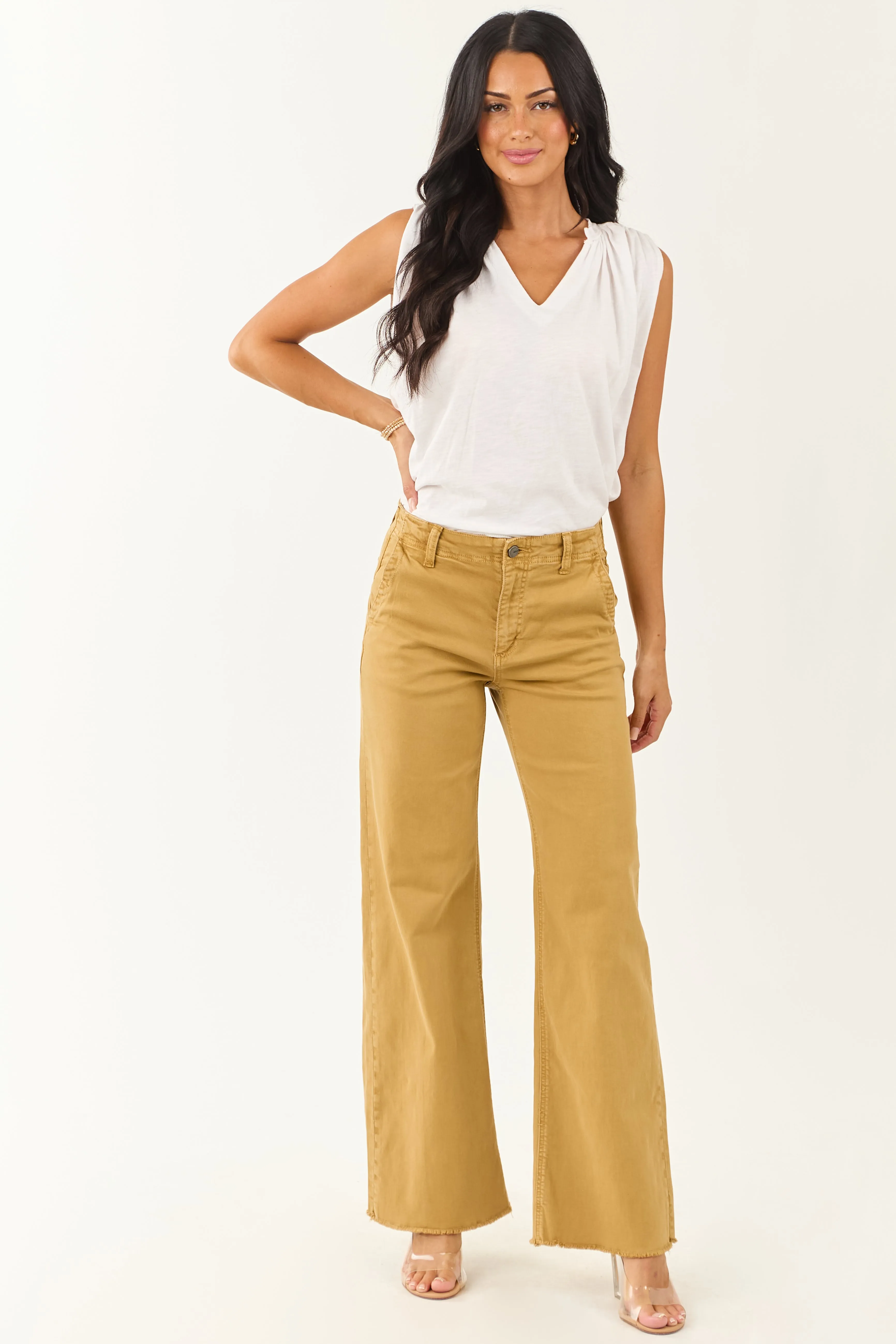 Mica Denim Desert Wide Leg High Rise Stretchy Jeans sold by Lime Lush product image thumbnail 5