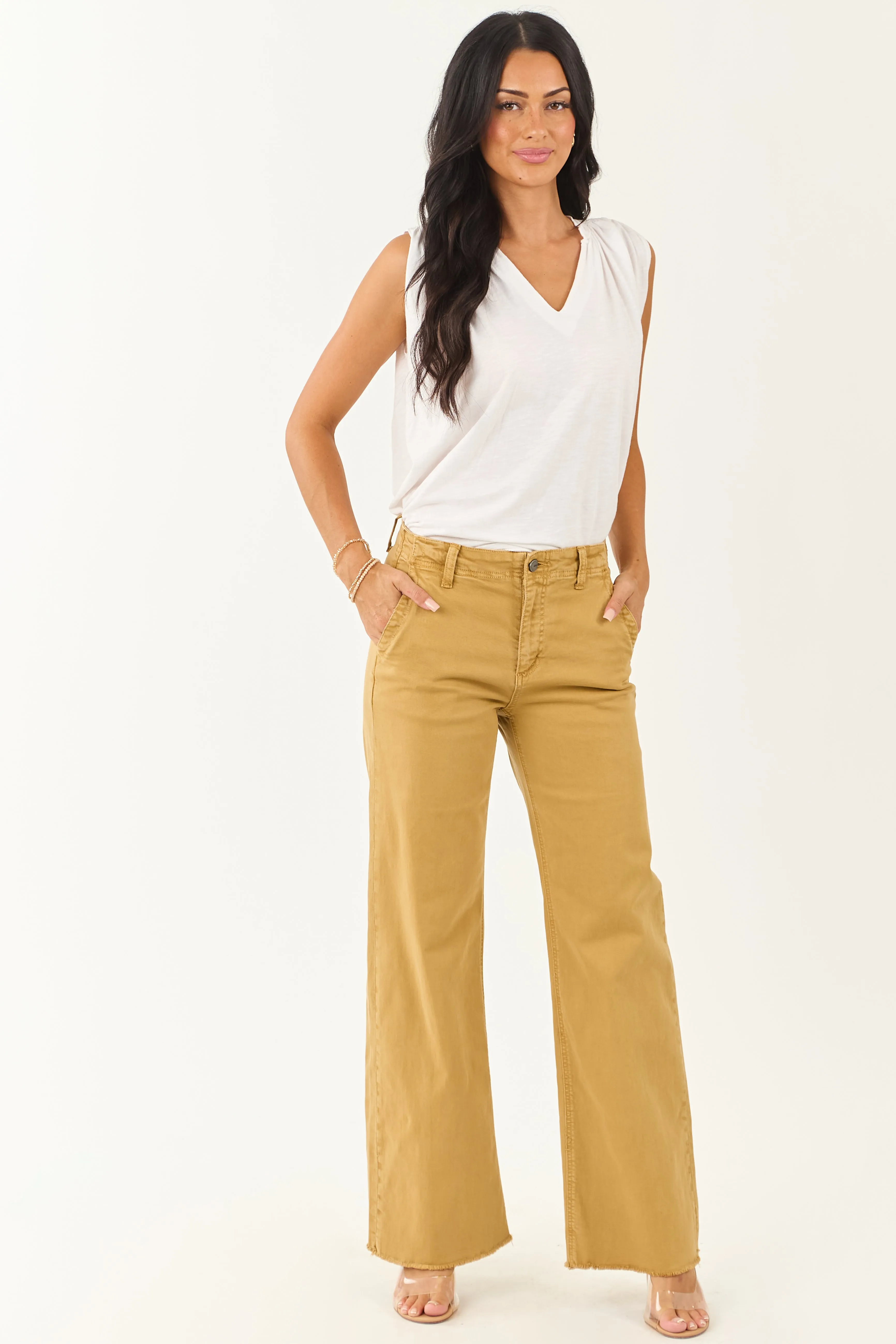 Mica Denim Desert Wide Leg High Rise Stretchy Jeans sold by Lime Lush product image thumbnail 2