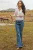 Off White Lace Long Sleeve Henley Top sold by Lime Lush