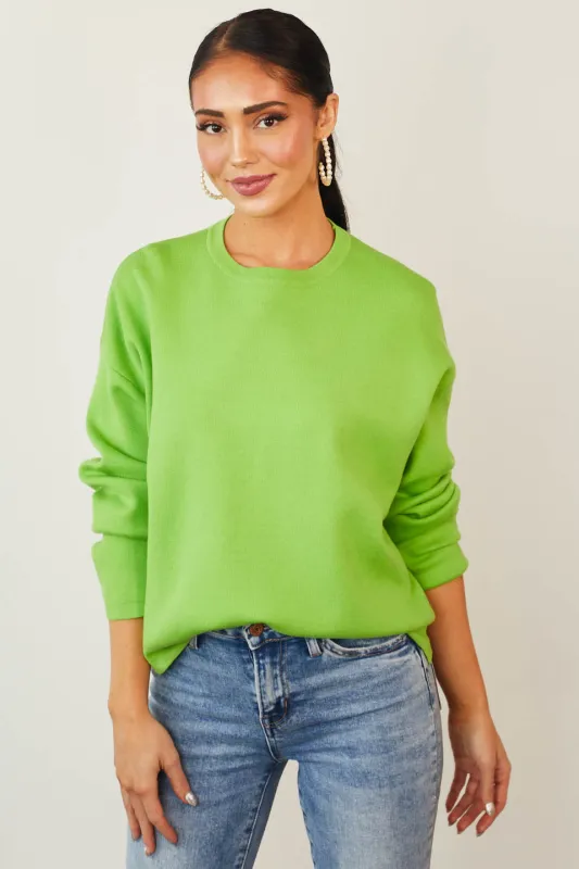 Lime Side Slit Drop Shoulder Thick Knit Sweater sold by Lime Lush