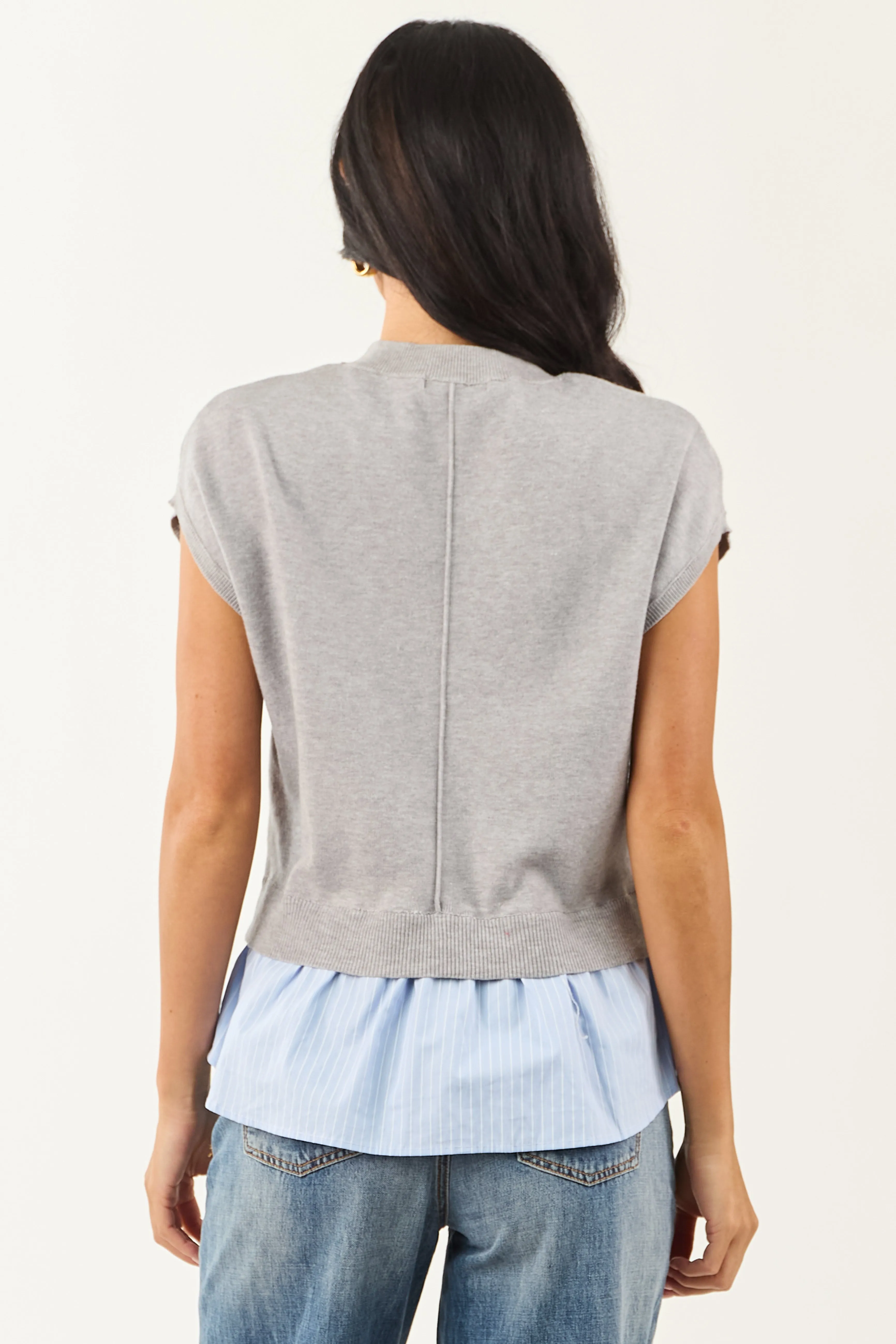 Steel Short Sleeve Striped Contrast Knit Top sold by Lime Lush product image thumbnail 5