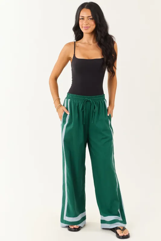 Entro Hunter Green Wide Leg Linen Blend Pants sold by Lime Lush