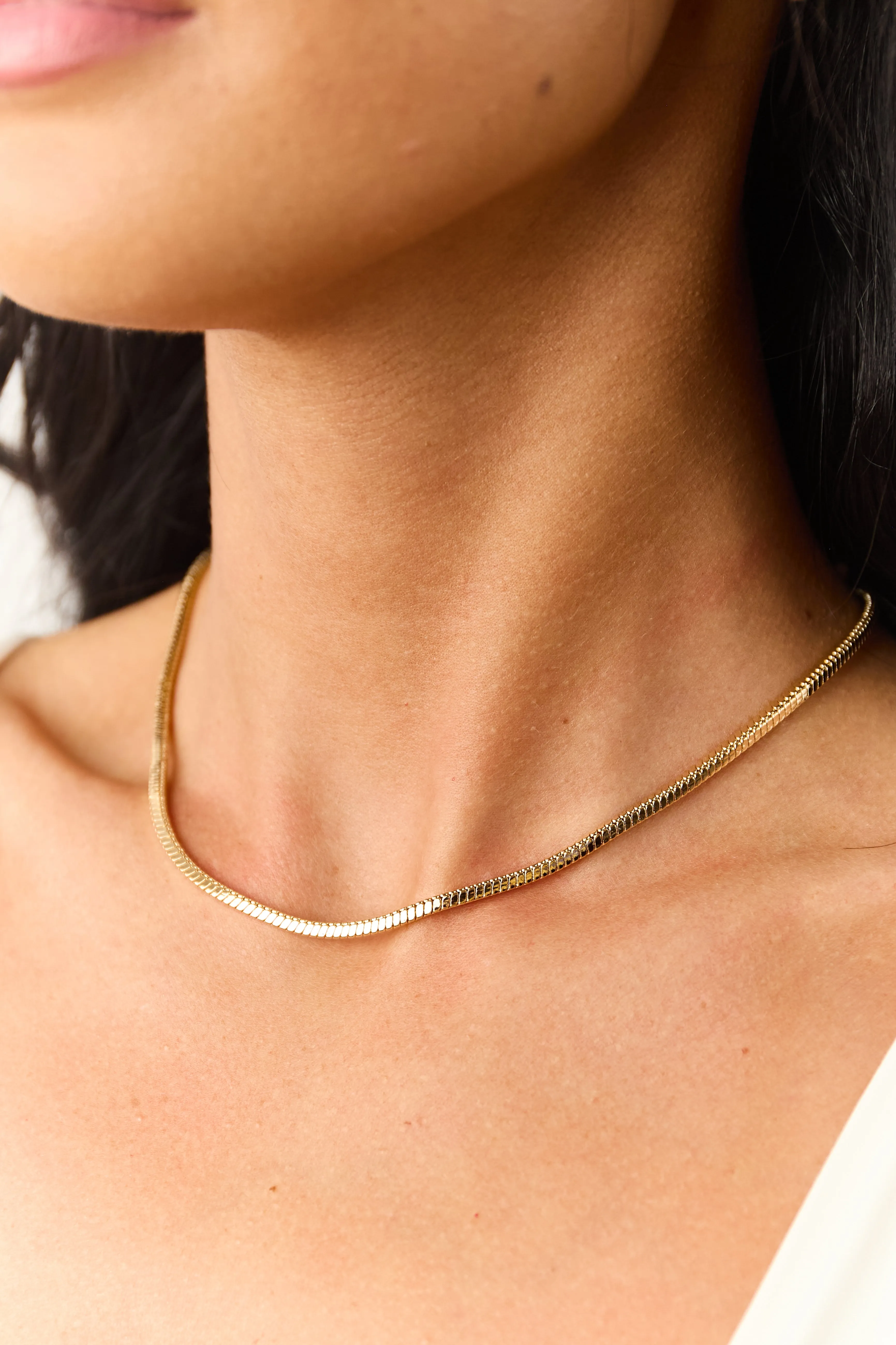 Gold Snake Box Chain Necklace sold by Lime Lush product image thumbnail 2