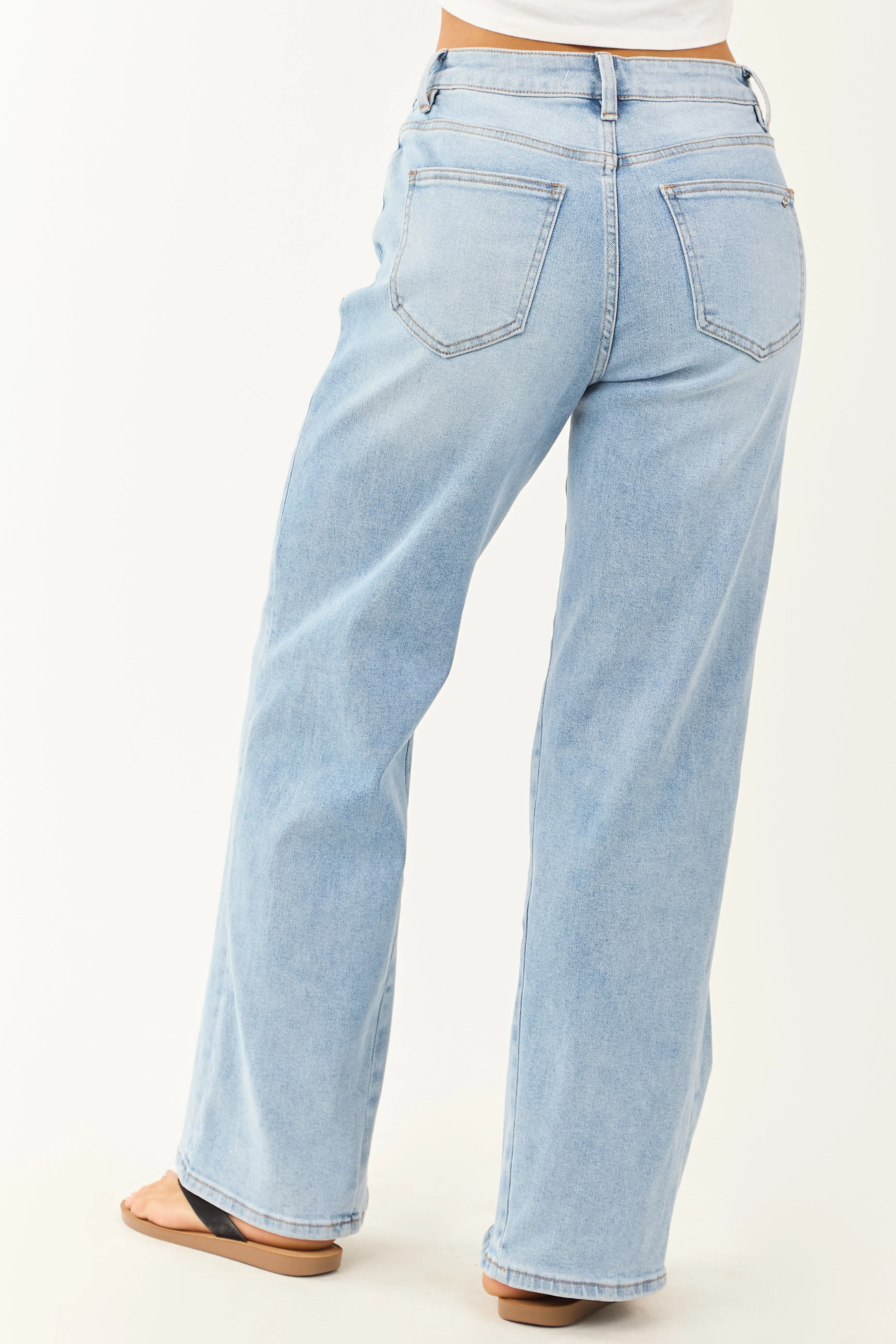 Mica Denim Light Wash Stretchy Straight Leg Jeans sold by Lime Lush product image thumbnail 4