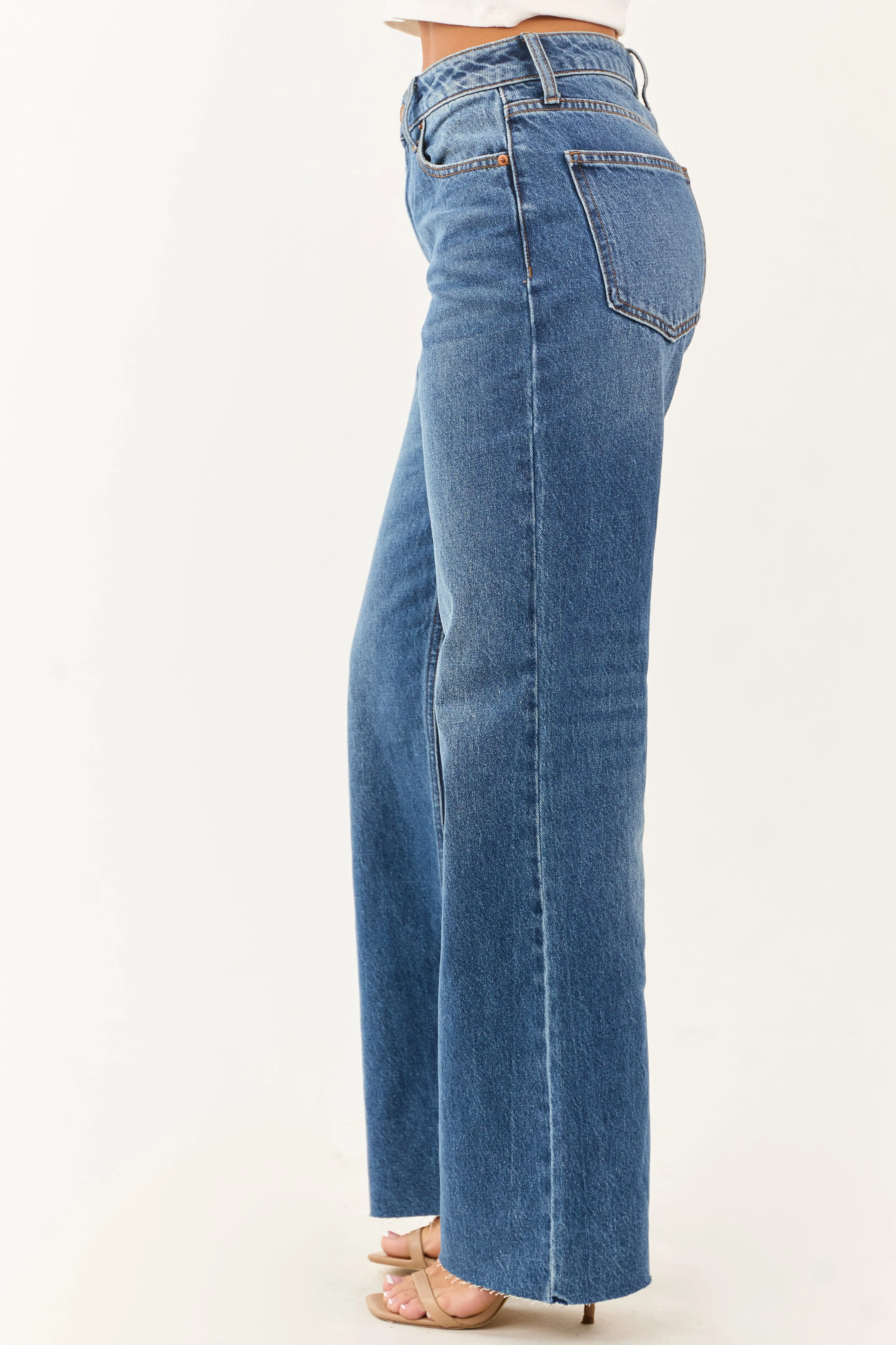 Sneak Peek Medium Wash Relaxed Straight Jeans sold by Lime Lush product image thumbnail 3