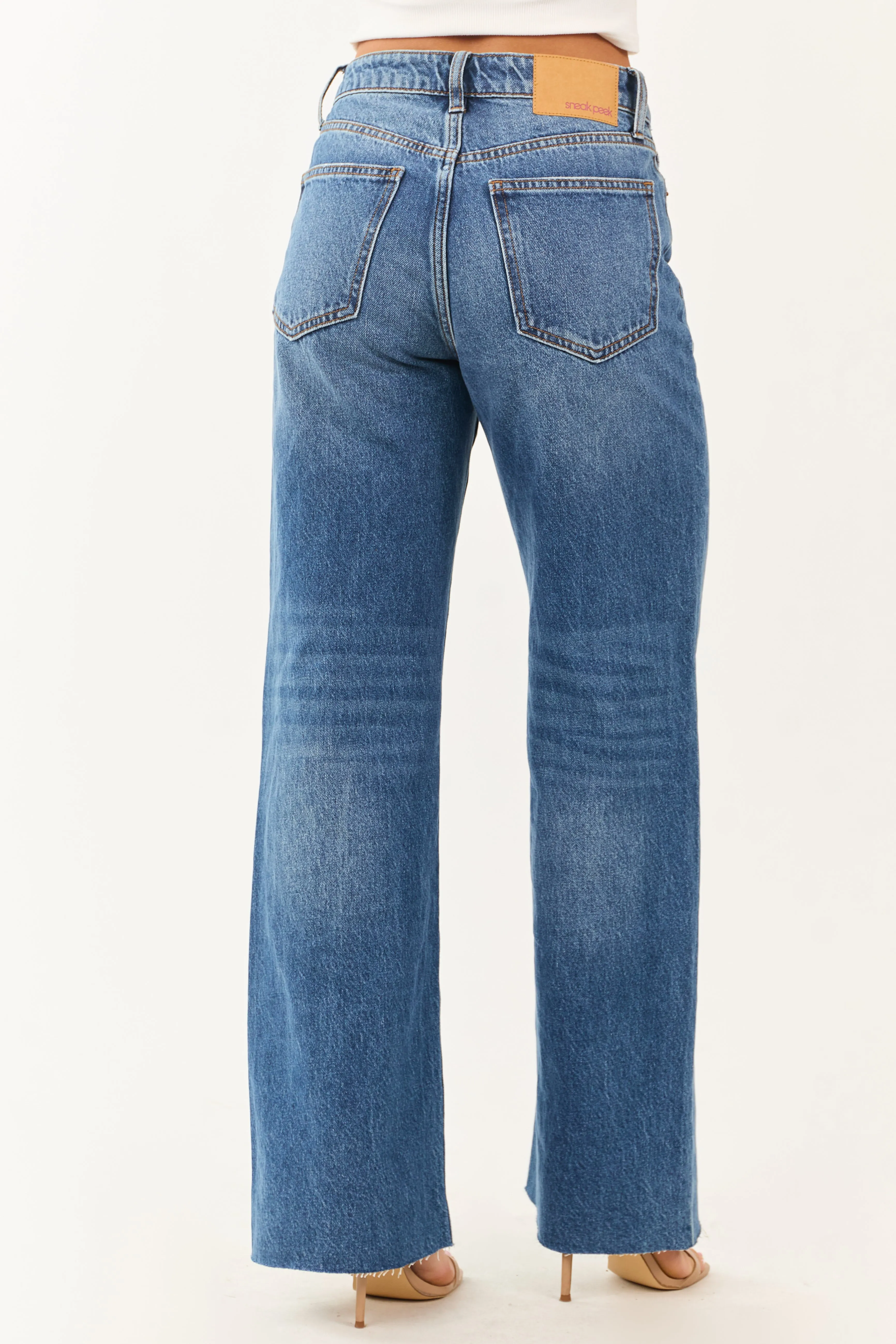 Sneak Peek Medium Wash Relaxed Straight Jeans sold by Lime Lush product image thumbnail 4