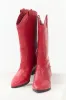 Ruby Snakeskin Pattern Tall Western Boots sold by Lime Lush