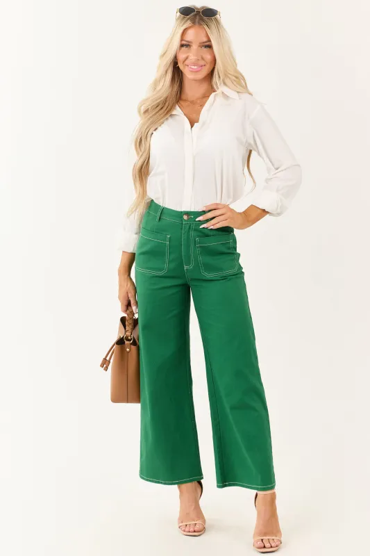 Entro Jade High Rise Wide Leg Denim Pants made by entro