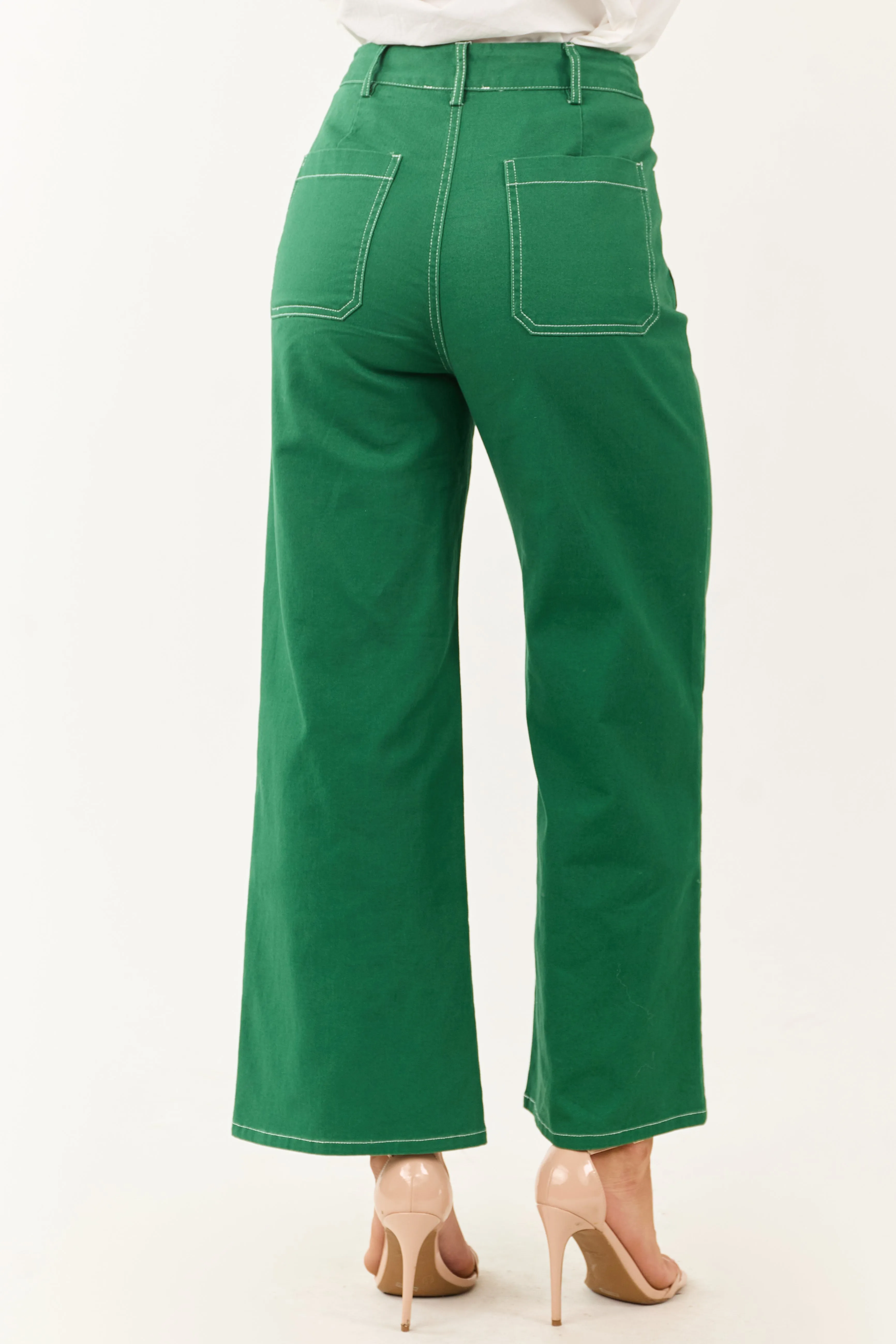 Entro Jade High Rise Wide Leg Denim Pants sold by Lime Lush product image thumbnail 4