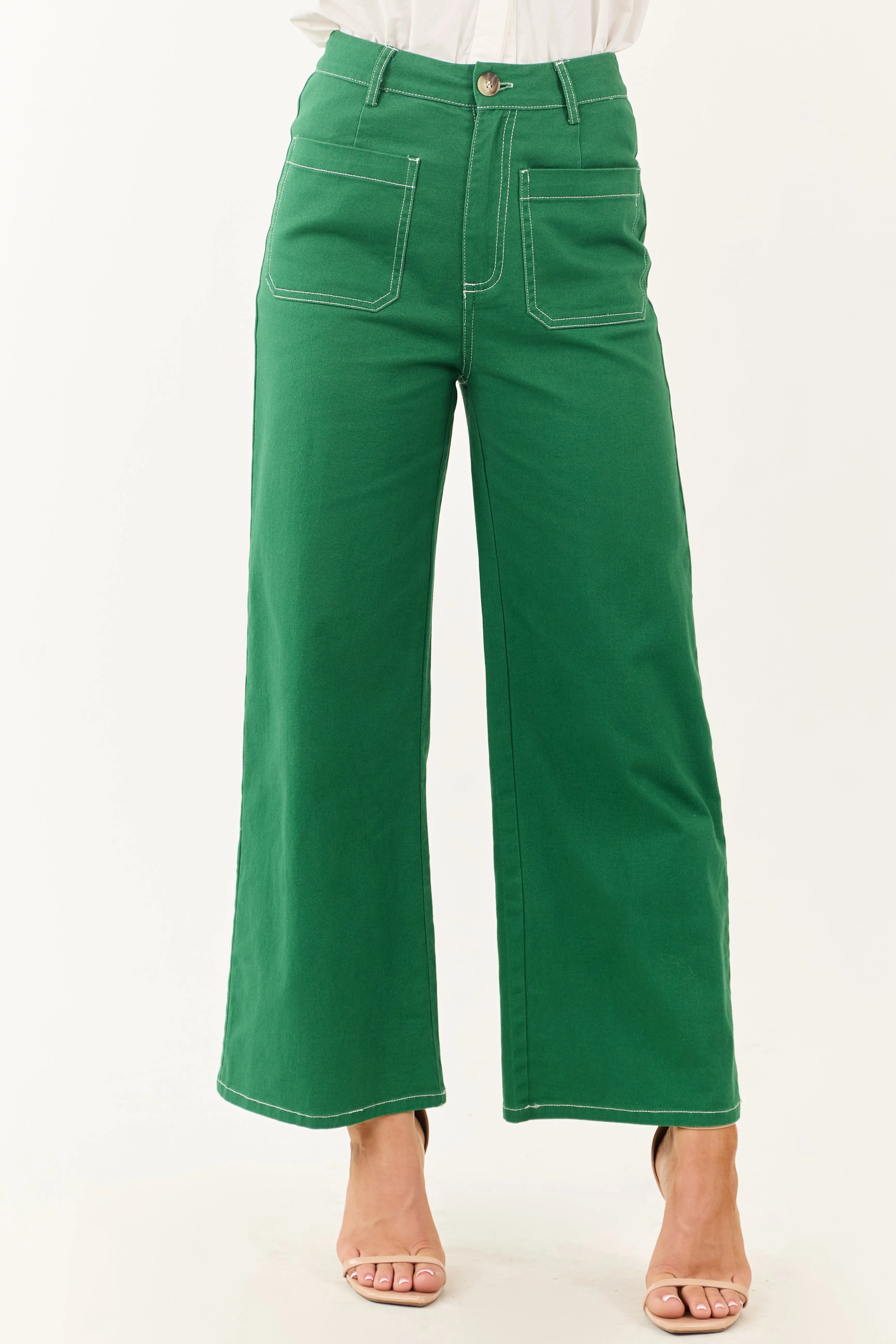 Entro Jade High Rise Wide Leg Denim Pants sold by Lime Lush product image thumbnail 2