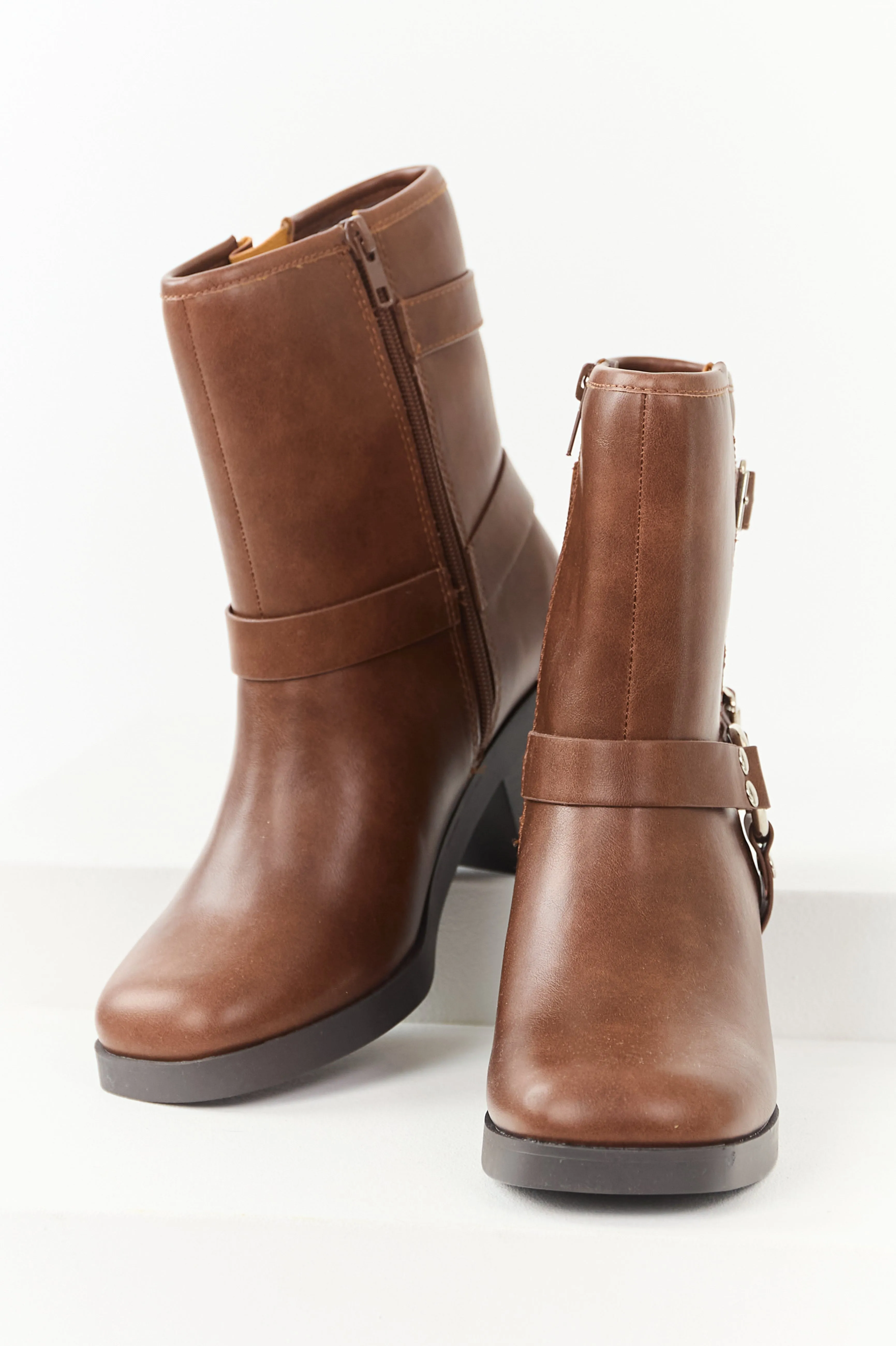 Spice Buckle Strap Chunky Heel Booties sold by Lime Lush product image thumbnail 2
