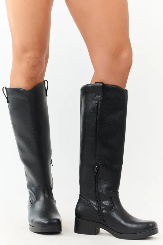 Chinese Laundry Black Faux Leather Tall Boots sold by Lime Lush